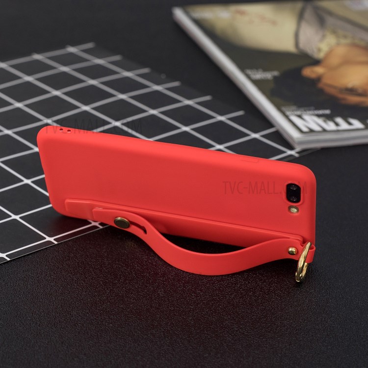 Hand Strap Kickstand Soft TPU Phone Case for iPhone 7 Plus/8 Plus 5.5 inch - Red-6