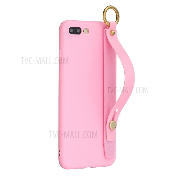 Hand Strap Kickstand Soft TPU Phone Case for iPhone 7 Plus/8 Plus 5.5 inch - Hot Pink-5