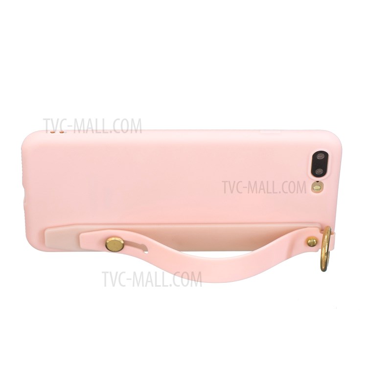 Hand Strap Kickstand Soft TPU Phone Case for iPhone 7 Plus/8 Plus 5.5 inch - Pink-3