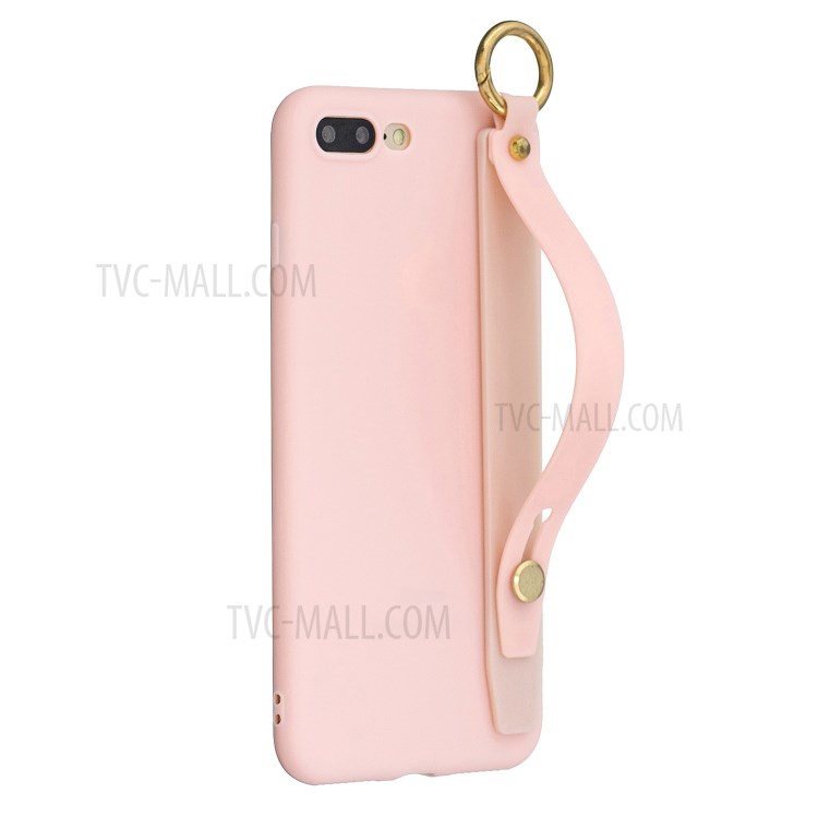 Hand Strap Kickstand Soft TPU Phone Case for iPhone 7 Plus/8 Plus 5.5 inch - Pink-5