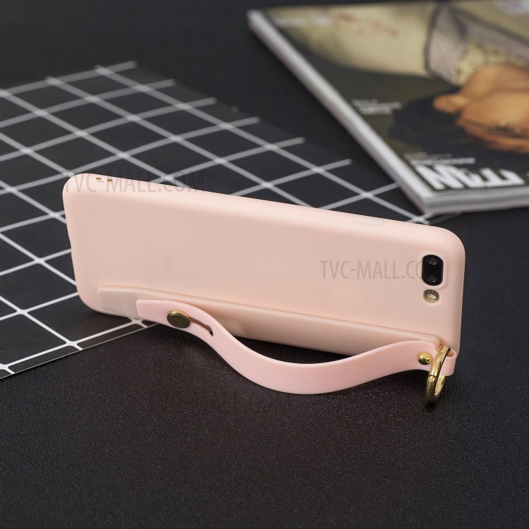 Hand Strap Kickstand Soft TPU Phone Case for iPhone 7 Plus/8 Plus 5.5 inch - Pink-6