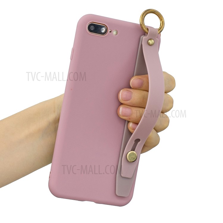 Hand Strap Kickstand Soft TPU Phone Case for iPhone 7 Plus/8 Plus 5.5 inch - Purple-1