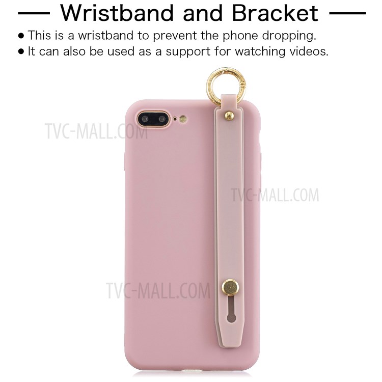 Hand Strap Kickstand Soft TPU Phone Case for iPhone 7 Plus/8 Plus 5.5 inch - Purple-2
