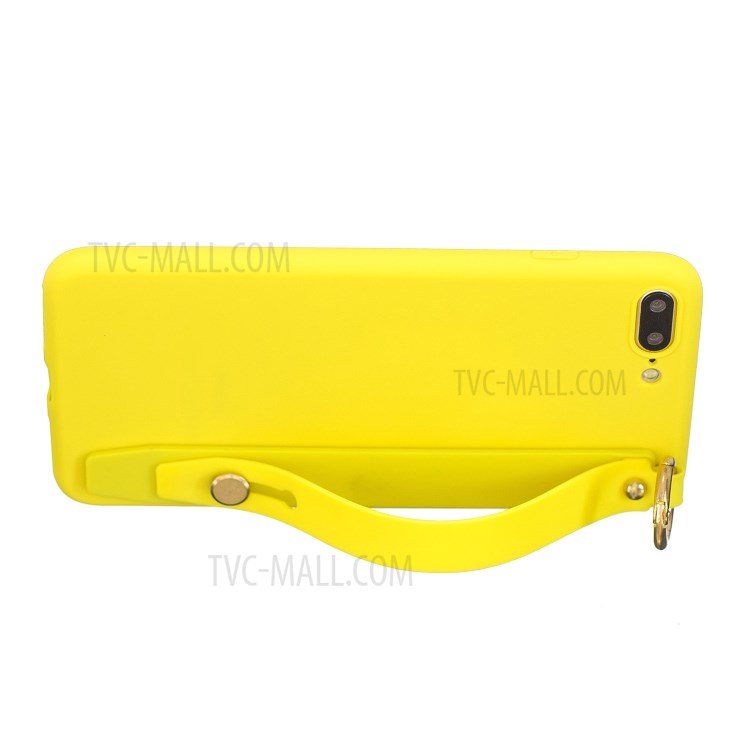 Hand Strap Kickstand Soft TPU Phone Case for iPhone 7 Plus/8 Plus 5.5 inch - Yellow-3