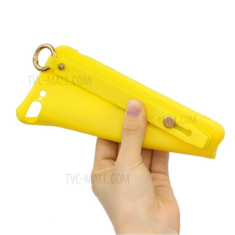 Hand Strap Kickstand Soft TPU Phone Case for iPhone 7 Plus/8 Plus 5.5 inch - Yellow-4
