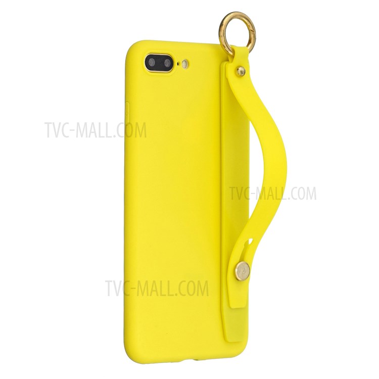 Hand Strap Kickstand Soft TPU Phone Case for iPhone 7 Plus/8 Plus 5.5 inch - Yellow-5