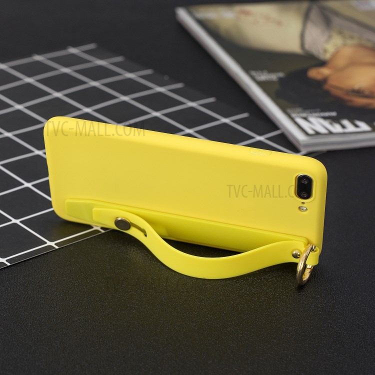 Hand Strap Kickstand Soft TPU Phone Case for iPhone 7 Plus/8 Plus 5.5 inch - Yellow-6