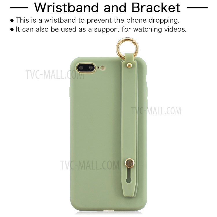 Hand Strap Kickstand Soft TPU Phone Case for iPhone 7 Plus/8 Plus 5.5 inch - Green-2