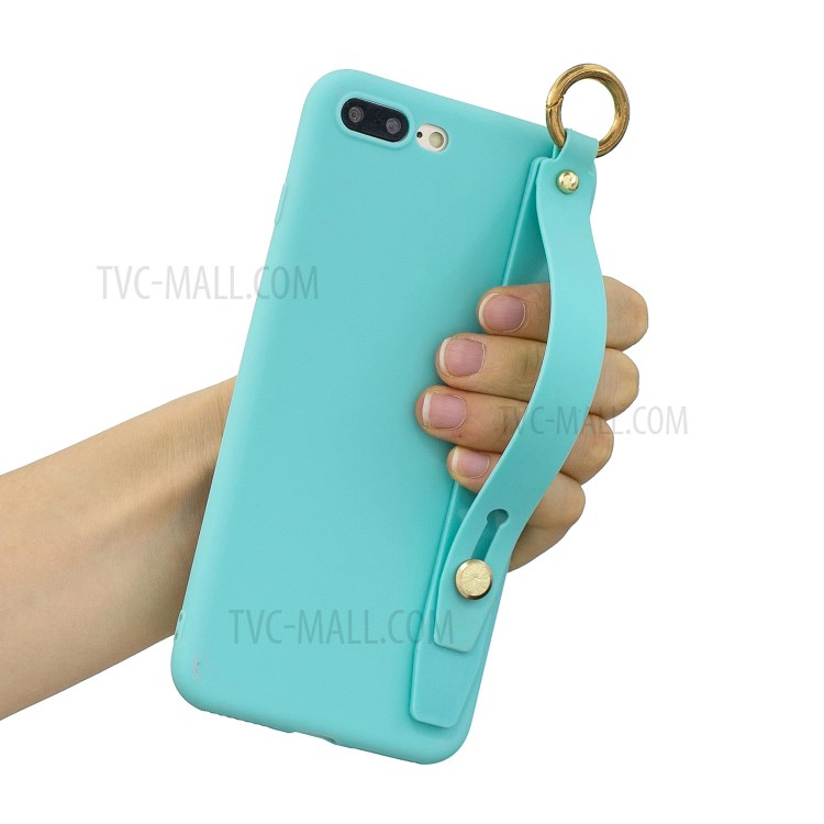 Hand Strap Kickstand Soft TPU Phone Case for iPhone 7 Plus/8 Plus 5.5 inch - Baby Blue-1