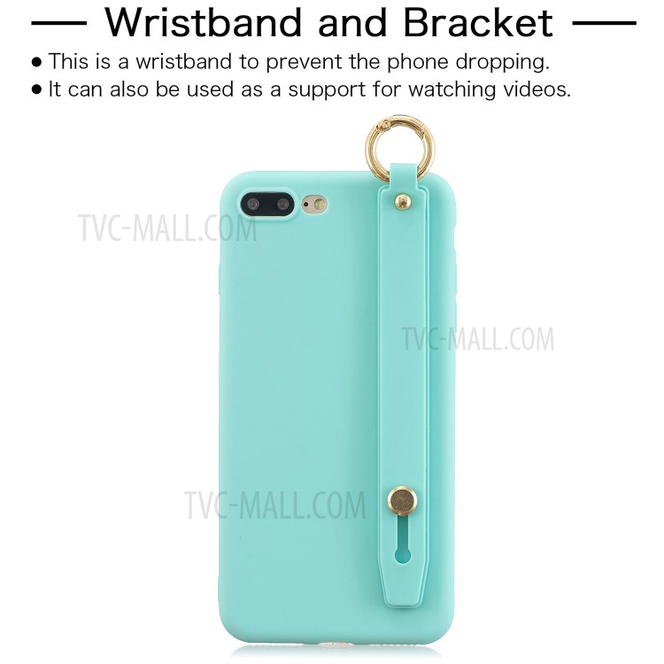 Hand Strap Kickstand Soft TPU Phone Case for iPhone 7 Plus/8 Plus 5.5 inch - Baby Blue-2