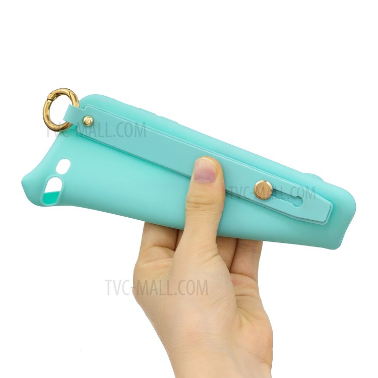 Hand Strap Kickstand Soft TPU Phone Case for iPhone 7 Plus/8 Plus 5.5 inch - Baby Blue-4