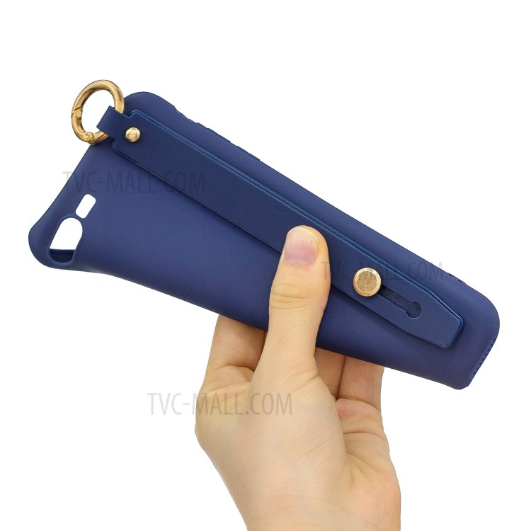 Hand Strap Kickstand Soft TPU Phone Case for iPhone 7 Plus/8 Plus 5.5 inch - Dark Blue-4
