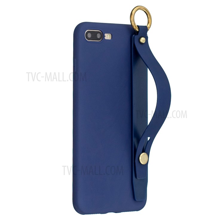Hand Strap Kickstand Soft TPU Phone Case for iPhone 7 Plus/8 Plus 5.5 inch - Dark Blue-5