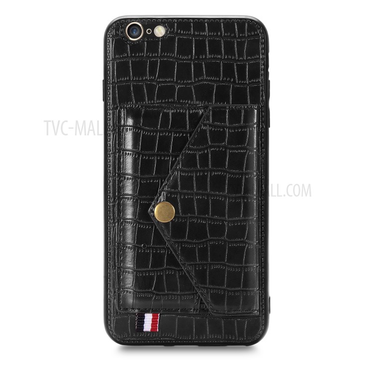 Crocodile Texture Card Holder Phone Case for iPhone 6/6s 4.7-inch - Black-2