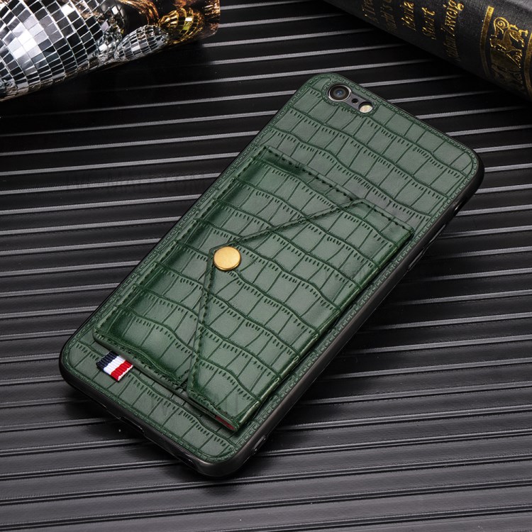 Crocodile Texture Card Holder Phone Case for iPhone 6/6s 4.7-inch - Green-5