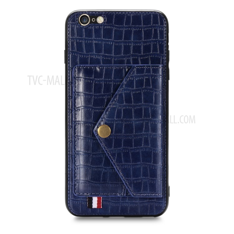 Crocodile Skin PU Leather Coated TPU Shell for Apple iPhone 6 Plus 5.5 inch - Blue-2