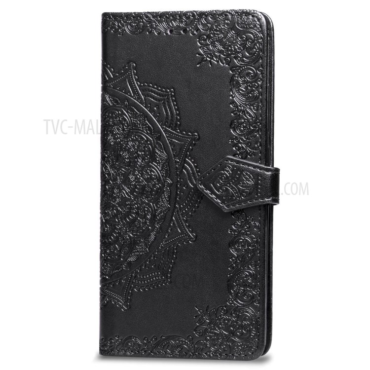 Embossed Mandala Flower PU Leather Case Wallet for Apple iPhone 6 Plus 5.5 inch - Black-4