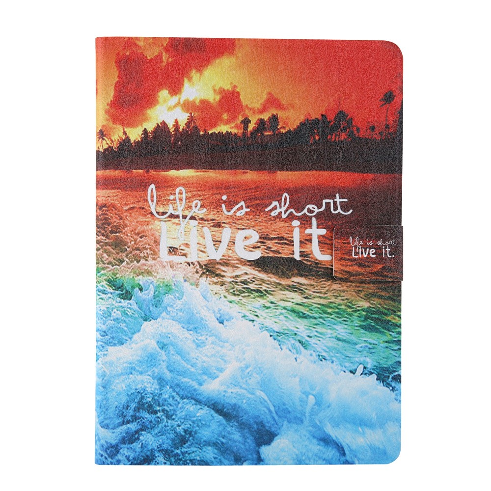 Pattern Printing Card Slots Flip Leather Tablet Protective Case for iPad 9.7-inch (2018)/(2017)/iPad Pro 9.7(2016)/iPad Air/Air2 - Seaside Sunset-1