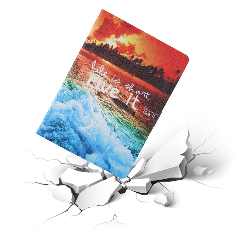 Pattern Printing Card Slots Flip Leather Tablet Protective Case for iPad 9.7-inch (2018)/(2017)/iPad Pro 9.7(2016)/iPad Air/Air2 - Seaside Sunset-2