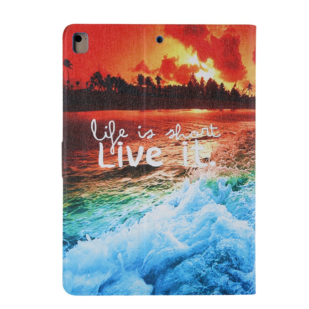 Pattern Printing Card Slots Flip Leather Tablet Protective Case for iPad 9.7-inch (2018)/(2017)/iPad Pro 9.7(2016)/iPad Air/Air2 - Seaside Sunset-3
