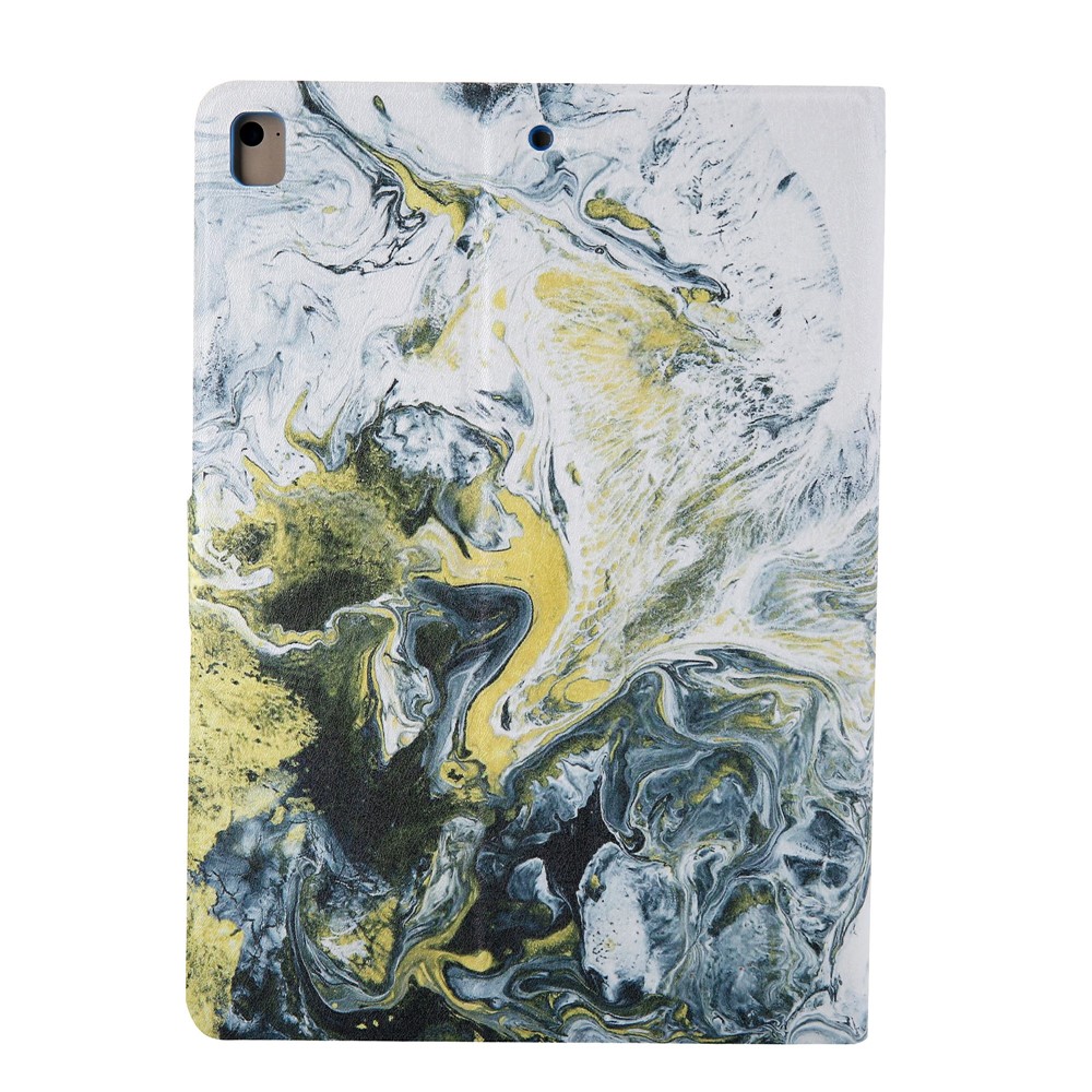 Pattern Printing Card Slots Flip Leather Tablet Protective Case for iPad 9.7-inch (2018)/(2017)/iPad Pro 9.7(2016)/iPad Air/Air2 - White/Yellow-3