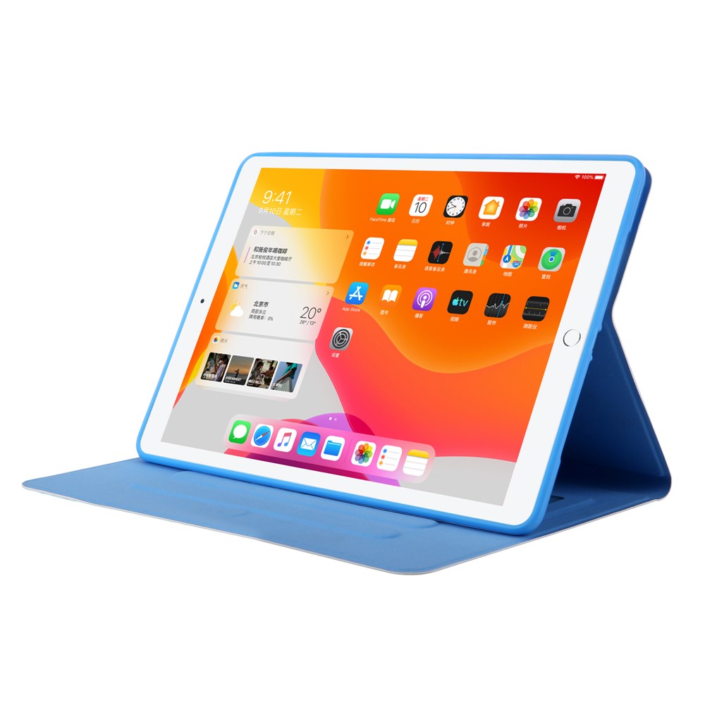 Ranuras de la Tarjeta de Impresión de Patrones Flip Cuero Tableta de Protección Para Ipad 9.7 Pulgadas (2018)/(2017)/iPad Pro 9.7 (2016)/ipad Air/Air2 - Blanco Amarillo-7