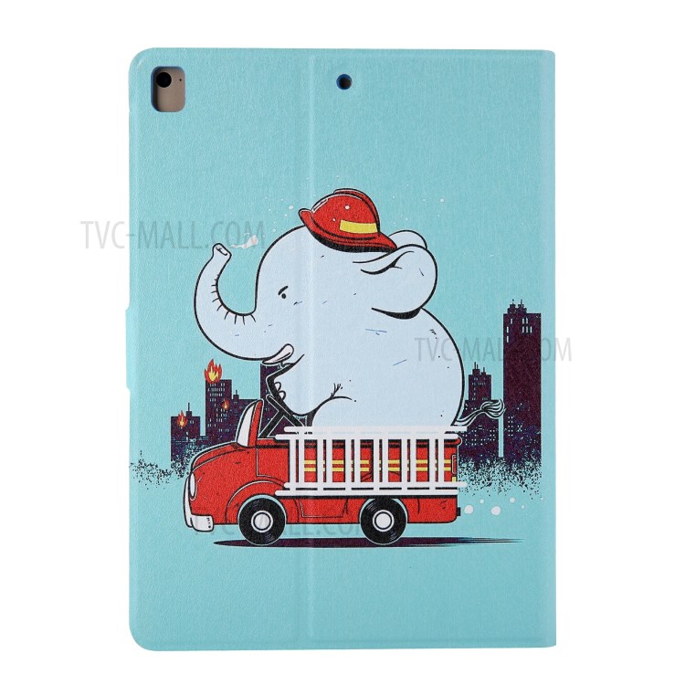Pattern Printing Card Slots Flip Leather Tablet Protective Case for iPad 9.7-inch (2018)/(2017)/iPad Pro 9.7(2016)/iPad Air/Air2 - Elephant-3