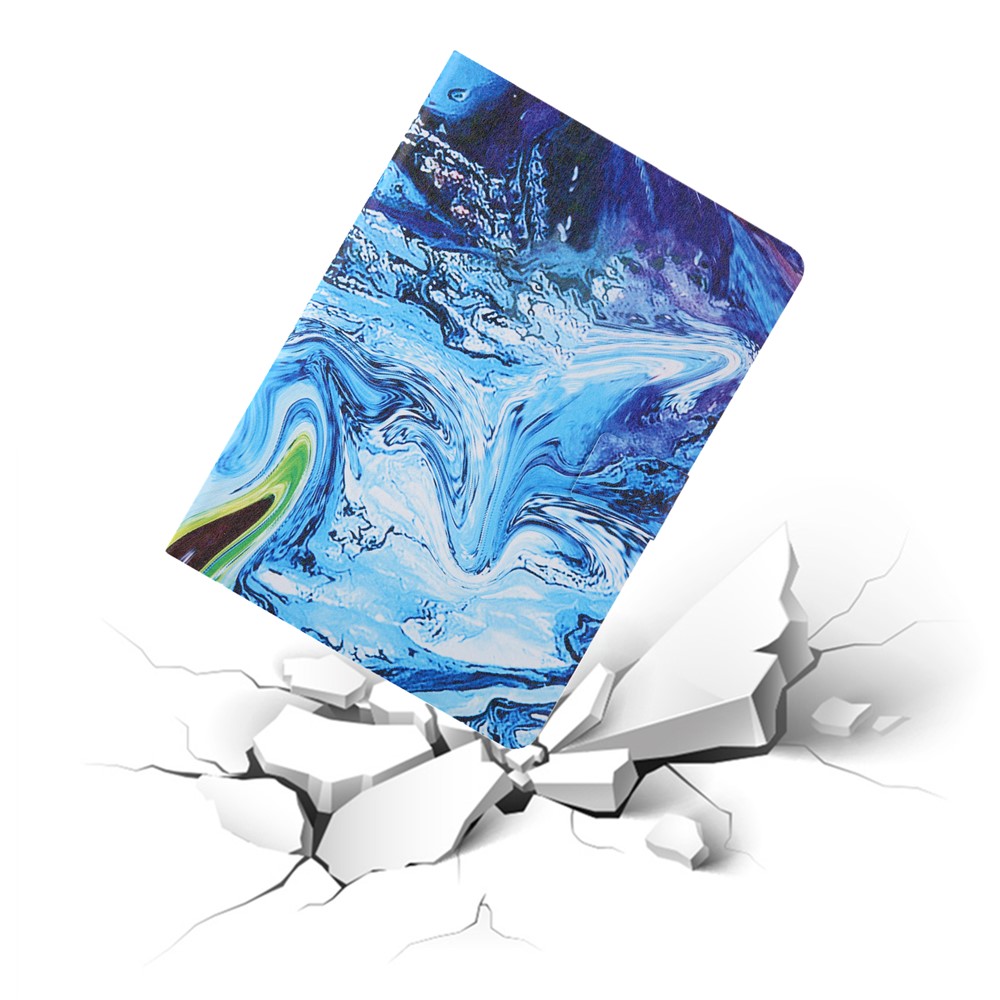 Pattern Printing Card Slots Flip Leather Tablet Protective Case for iPad 9.7-inch (2018)/(2017)/iPad Pro 9.7(2016)/iPad Air/Air2 - Blue/Green-2
