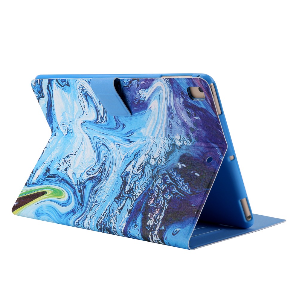 Pattern Printing Card Slots Flip Leather Tablet Protective Case for iPad 9.7-inch (2018)/(2017)/iPad Pro 9.7(2016)/iPad Air/Air2 - Blue/Green-5