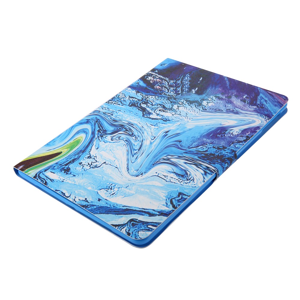 Pattern Printing Card Slots Flip Leather Tablet Protective Case for iPad 9.7-inch (2018)/(2017)/iPad Pro 9.7(2016)/iPad Air/Air2 - Blue/Green-6