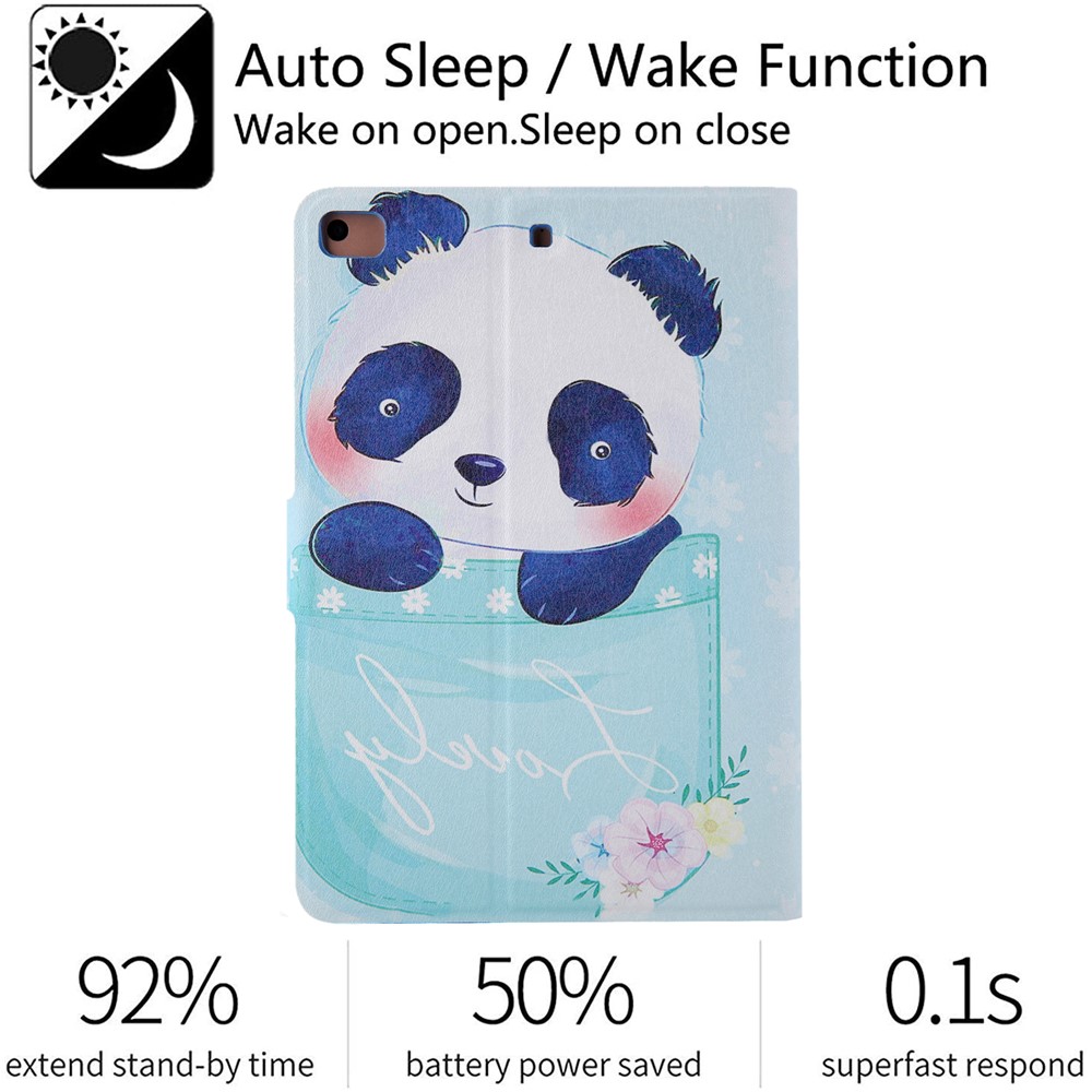 Pattern Printing Card Slots Flip Leather Tablet Shell for iPad Mini/Mini 2/Mini 3/Mini 4/Mini (2019) 7.9 inch - Panda-4