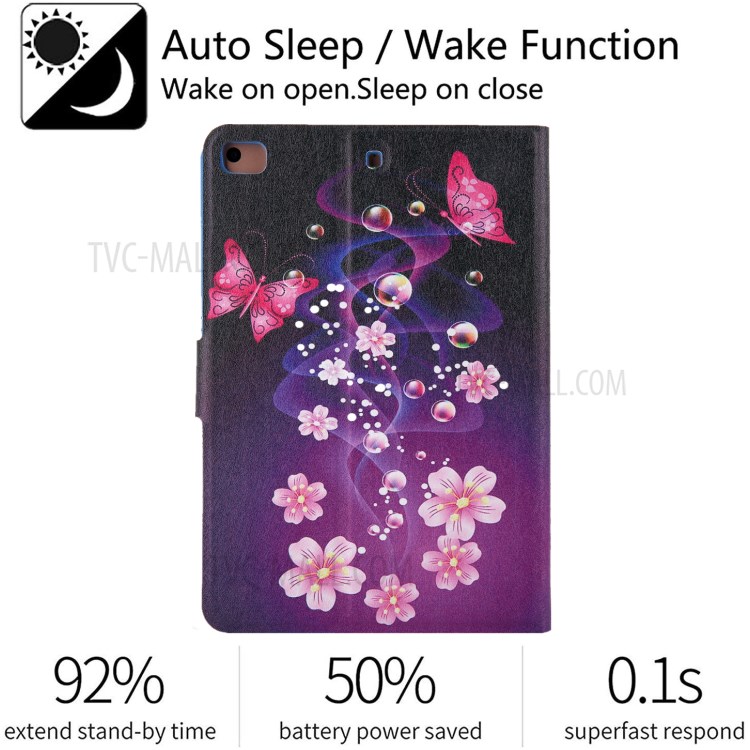 Pattern Printing Card Slots Flip Leather Tablet Shell for iPad Mini/Mini 2/Mini 3/Mini 4/Mini (2019) 7.9 inch - Flower and Butterflies-4