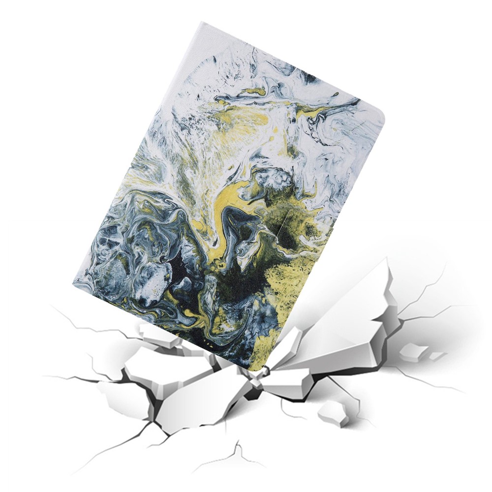 Pattern Printing Card Slots Tablet Leather Case for iPad 10.2 (2019)/iPad Air 10.5 inch (2019)/iPad Pro 10.5-inch (2017) - White/Yellow-5