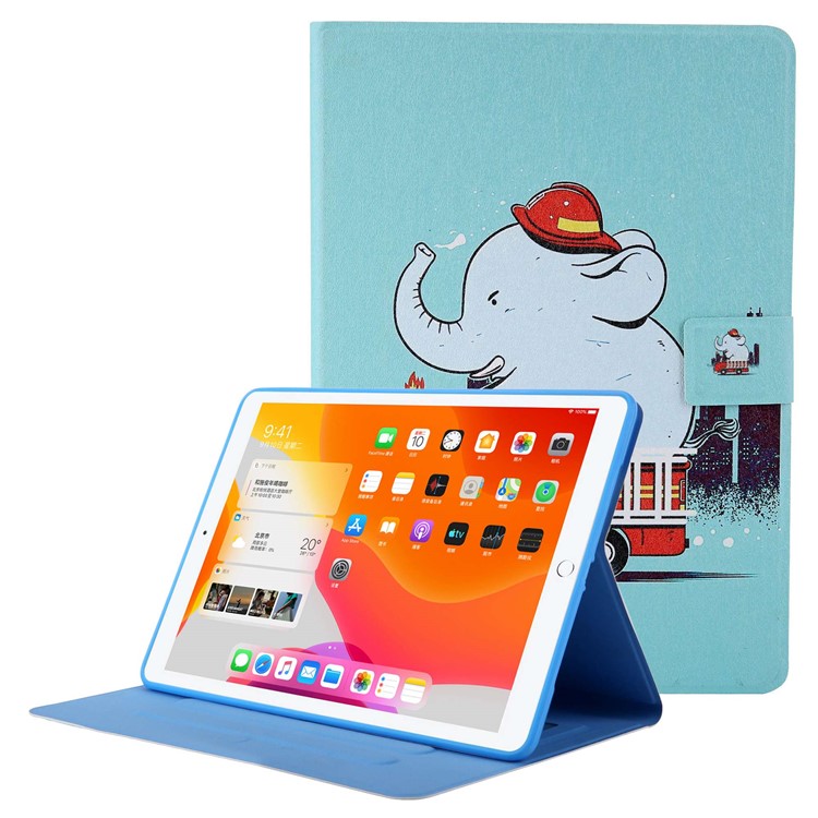 Pattern Printing Card Slots Tablet Leather Case for iPad 10.2 (2019)/iPad Air 10.5 inch (2019)/iPad Pro 10.5-inch (2017) - Elephant-1