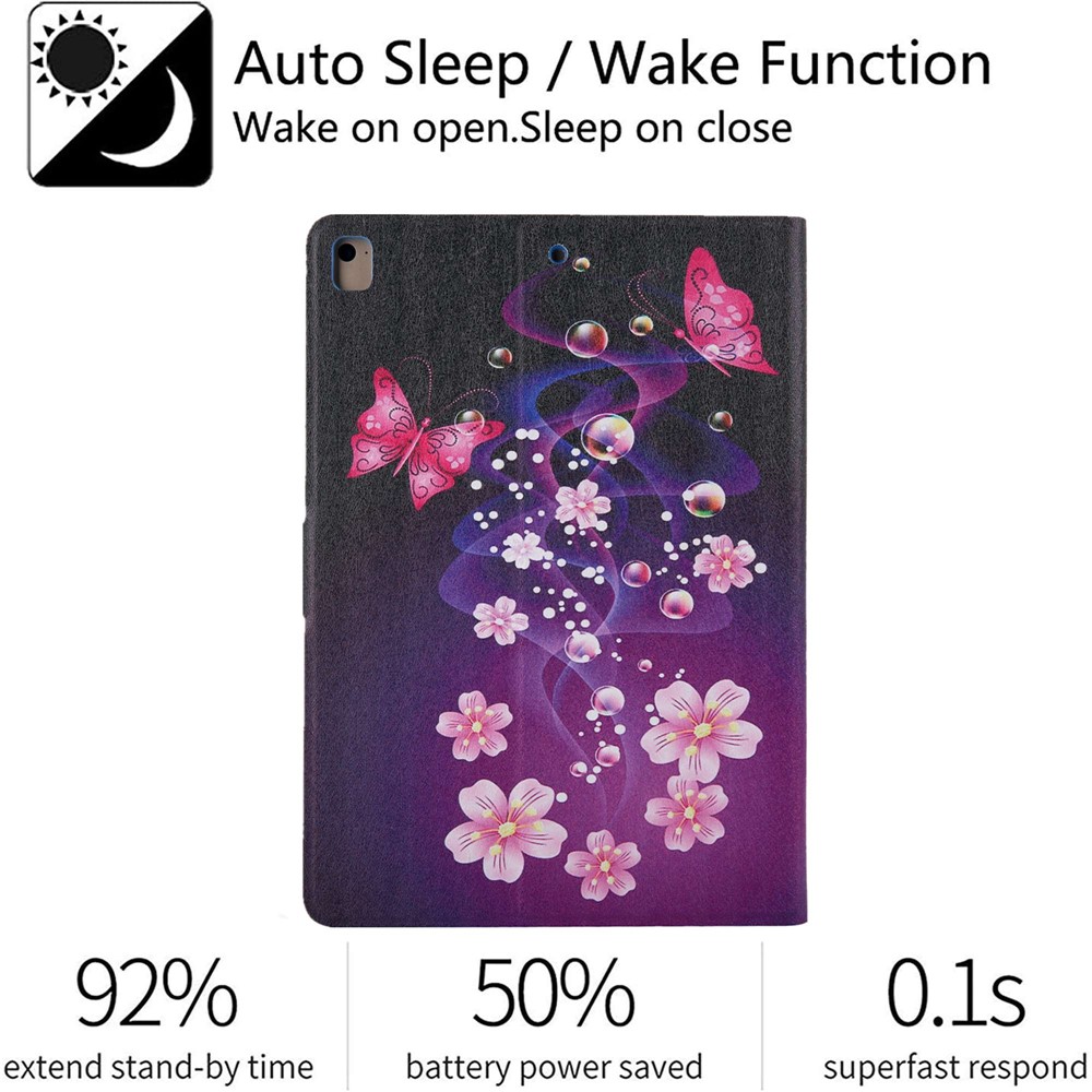 Pattern Printing Card Slots Tablet Leather Case for iPad 10.2 (2019)/iPad Air 10.5 inch (2019)/iPad Pro 10.5-inch (2017) - Flower and Butterflies-6