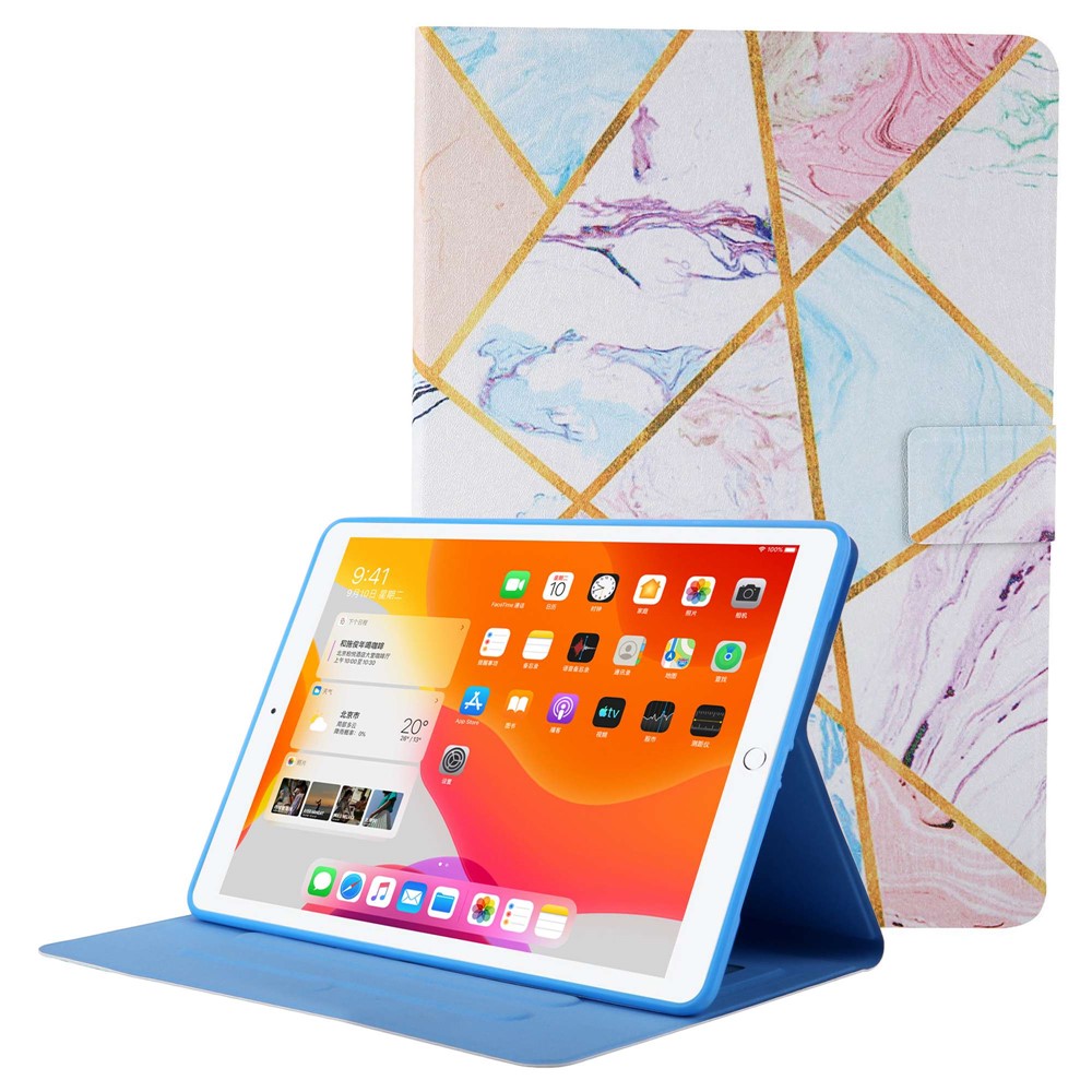 Pattern Printing Card Slots Tablet Leather Case for iPad 10.2 (2019)/iPad Air 10.5 inch (2019)/iPad Pro 10.5-inch (2017) - Marble Pattern-1