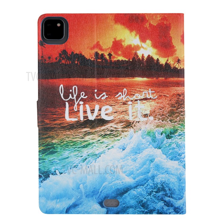 Pattern Printing Card Slots Flip Leather Tablet Case for iPad Pro 11-inch (2020)/(2018) - Seaside Sunset-2