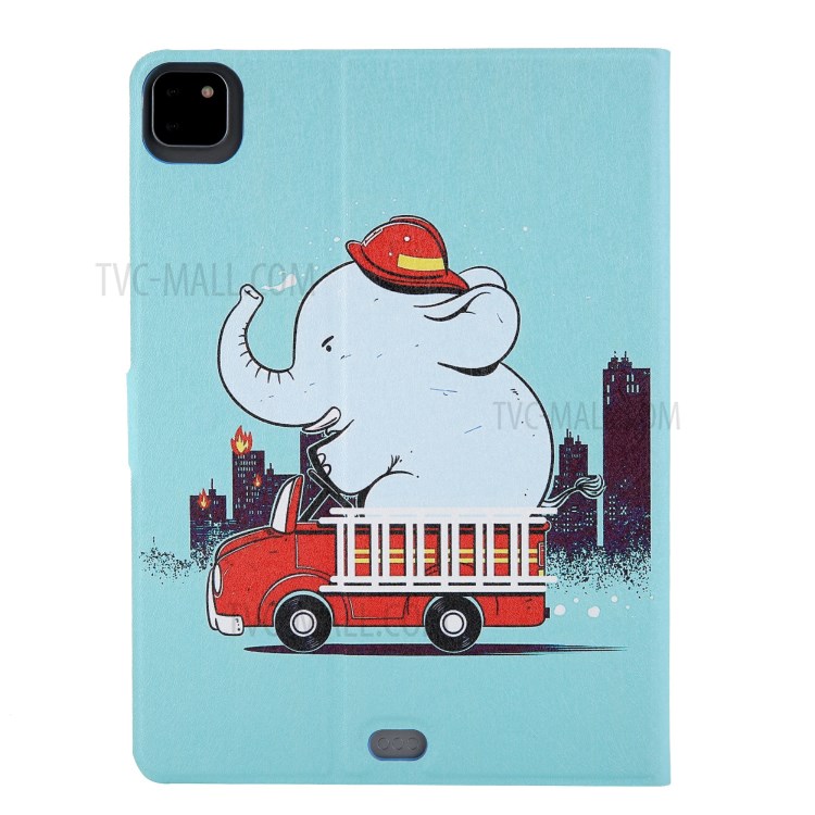 Pattern Printing Card Slots Flip Leather Tablet Case for iPad Pro 11-inch (2020)/(2018) - Elephant-2