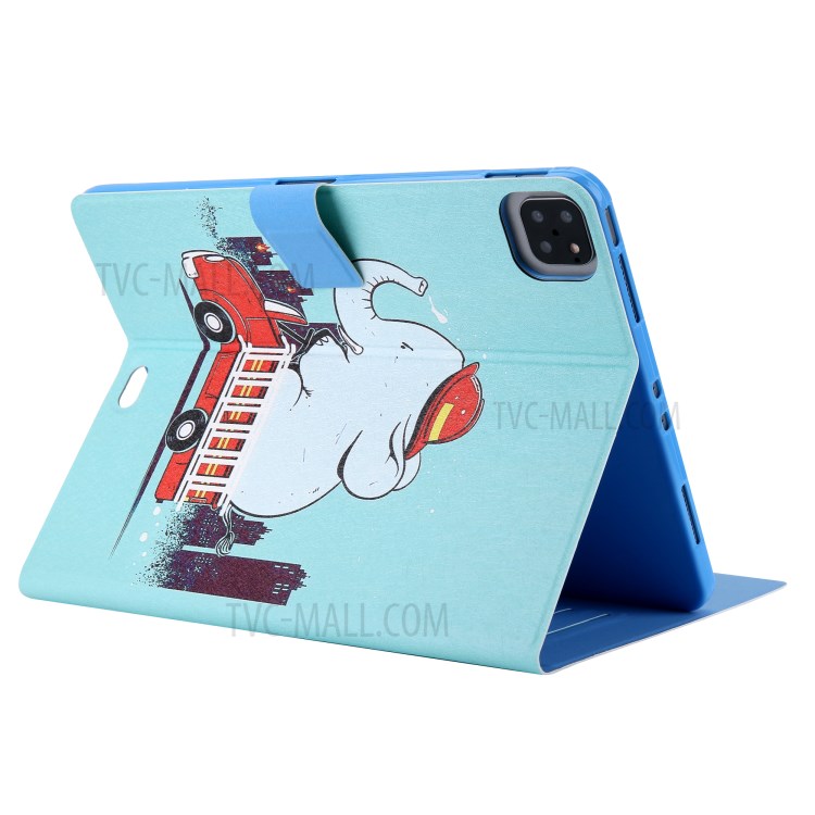Pattern Printing Card Slots Flip Leather Tablet Case for iPad Pro 11-inch (2020)/(2018) - Elephant-4