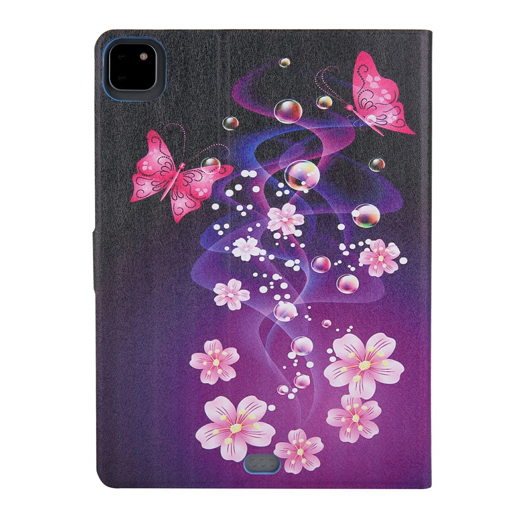 Pattern Printing Card Slots Flip Leather Tablet Case for iPad Pro 11-inch (2020)/(2018) - Flower and Butterflies-2