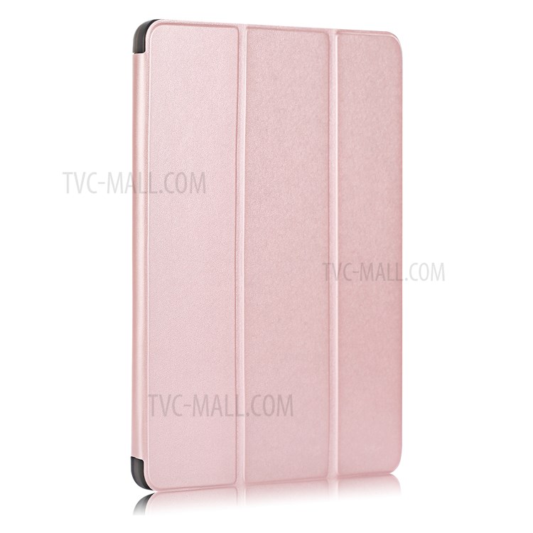 Tri-piega Basamento Cassa Morbida Pelle Intelligente Con La Scanalatura Immagazzinaggio Matita Per Ipad Pro 12,9 Pollici (2020) / (2018) - Oro Rosa-2