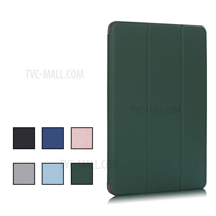 Tri-fold Stand Smart Leather Soft Case with Pencil Storage Groove for iPad Pro 12.9-inch (2020)/(2018) - Dark Green-8