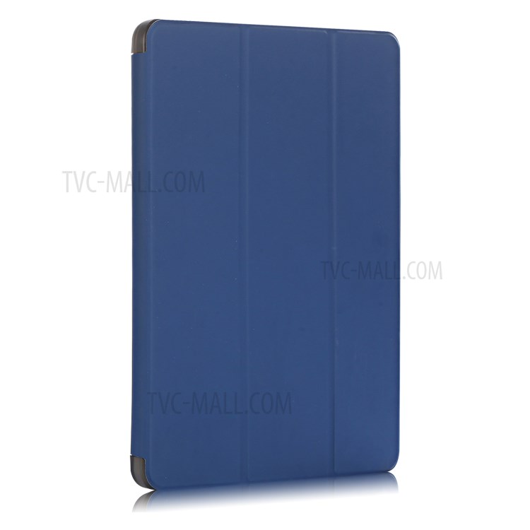 Tri-fold Stand Smart Leather Soft Case with Pencil Storage Groove for iPad Pro 12.9-inch (2020)/(2018) - Dark Blue-2