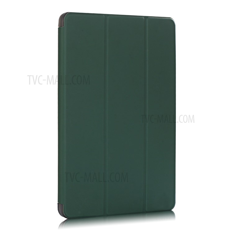 Tri-fold Stand Smart Leather Soft Case Shell with Pencil Storage Groove for iPad Pro 11-inch (2020)/(2018) - Dark Green-2