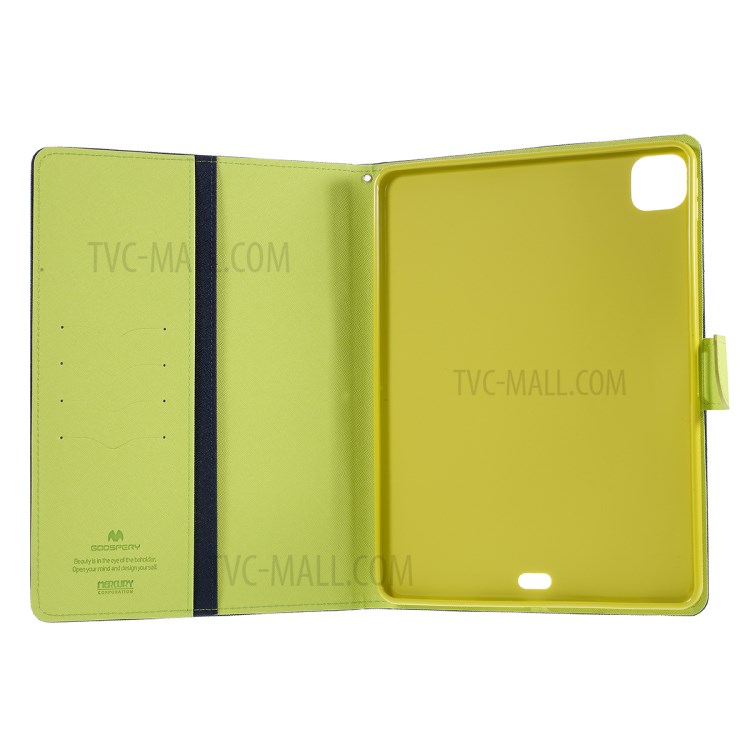 MERCURY GOOSPERY Cuoio Diario Intelaiatura Del Telefono Per Ipad Pro 12.9 Pollici (2020) / (2018) - Blu Scuro-7