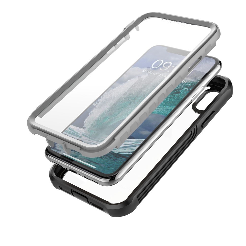 Full Body Protection Hard PC Protection Shell Built-in PET Screen Film for iPhone XS/X-6