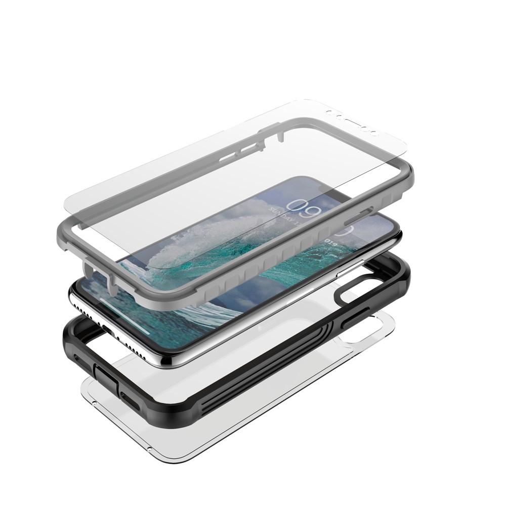 Full Body Protection Hard PC Protection Shell Built-in PET Screen Film for iPhone XS/X-7