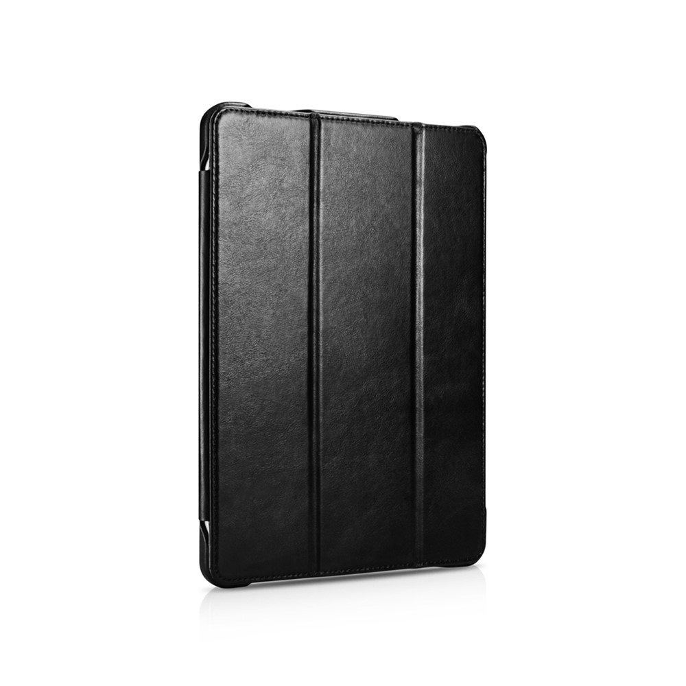 ICARER Rétro Shell Intelligent Étui En Cuir Véritable À Trois Volets Pour IPad Pro 12,9 Pouces (2020) / (2018) - Noir-2