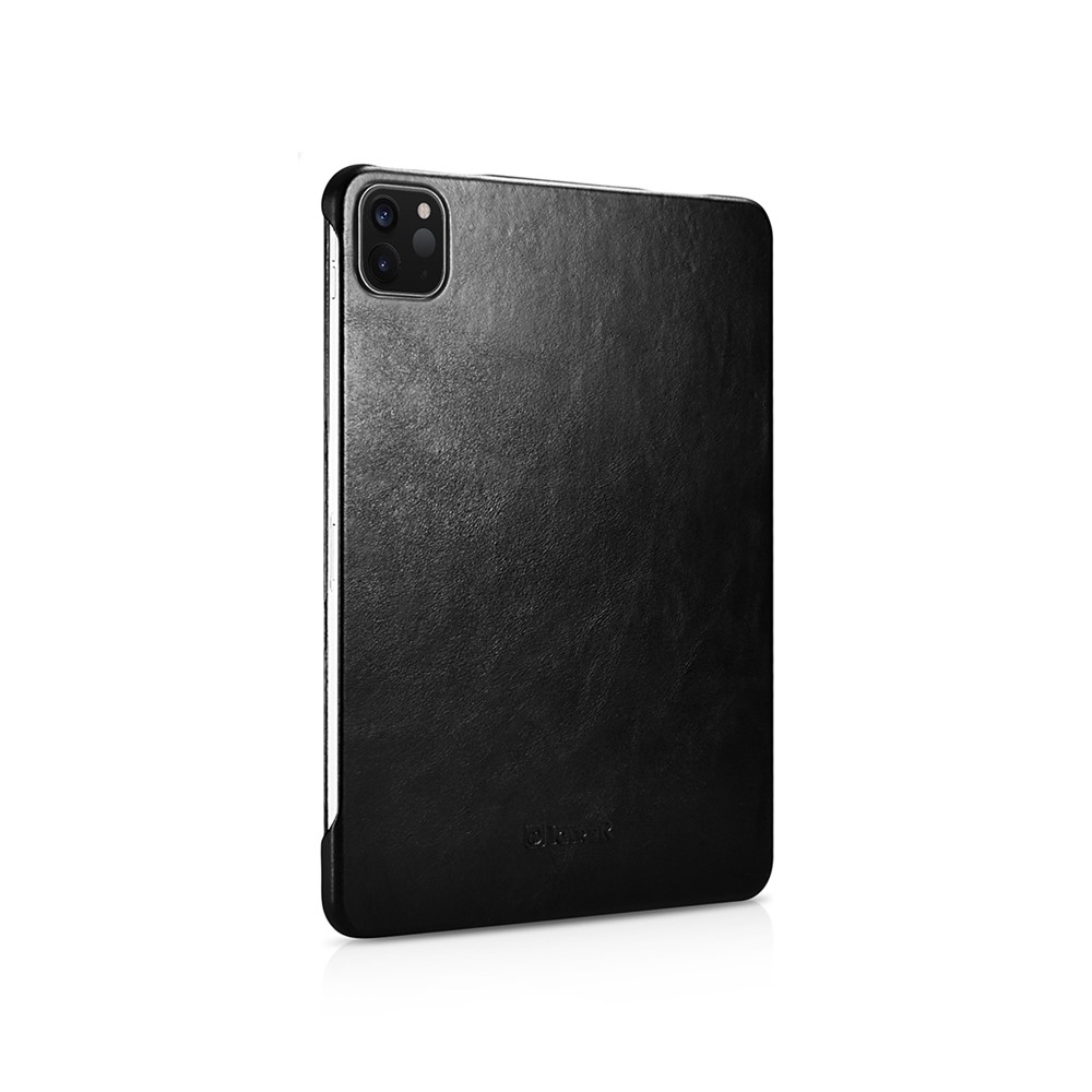 ICARER Retrò Tri-fold In Vera Pelle Shell Shell Shell Per IPad Pro 12.9-pollici (2020) / (2018) - Nero-3