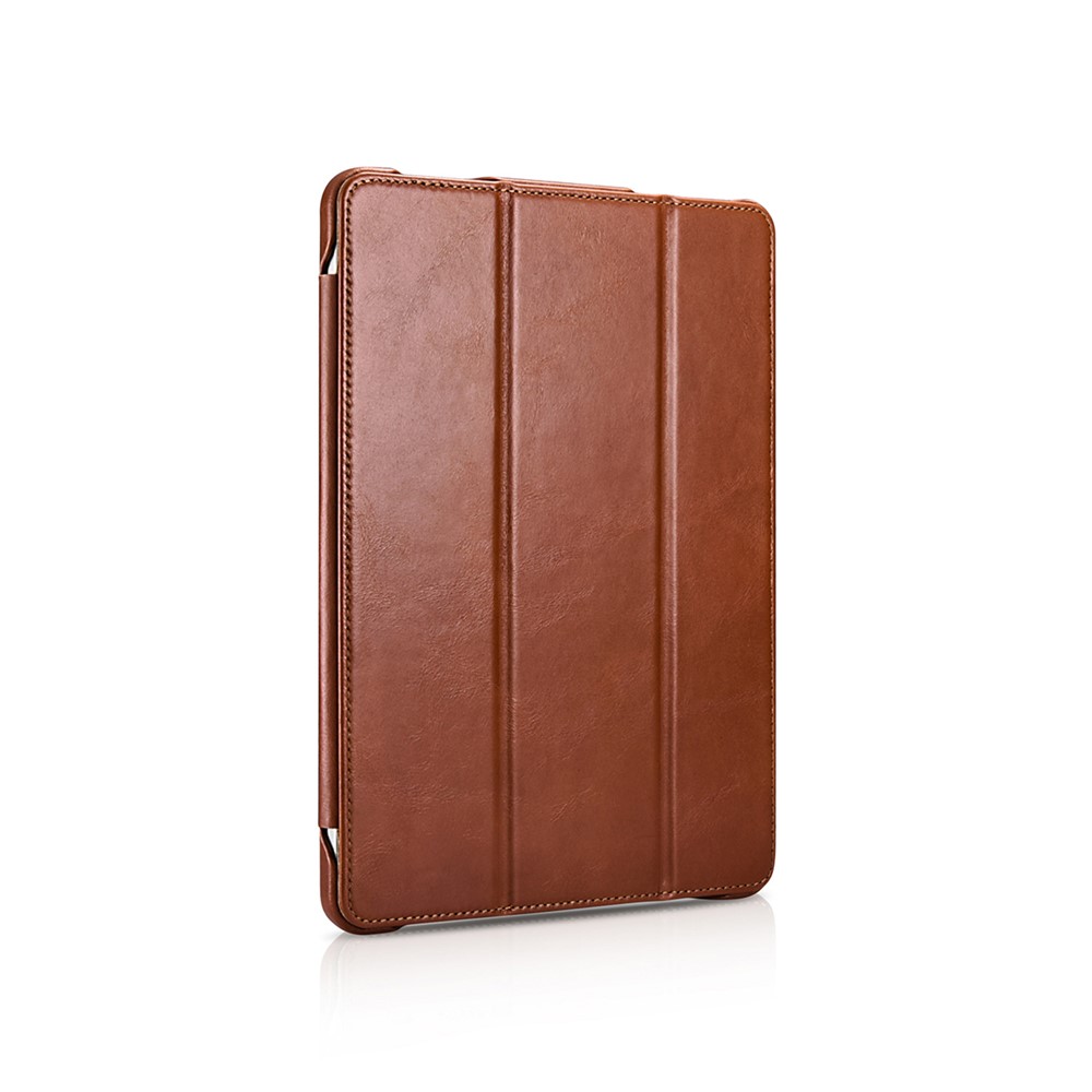 ICARER Retro Tri-fold Genuine Leather Smart Case Shell for iPad Pro 12.9-inch (2020)/(2018) - Brown-2